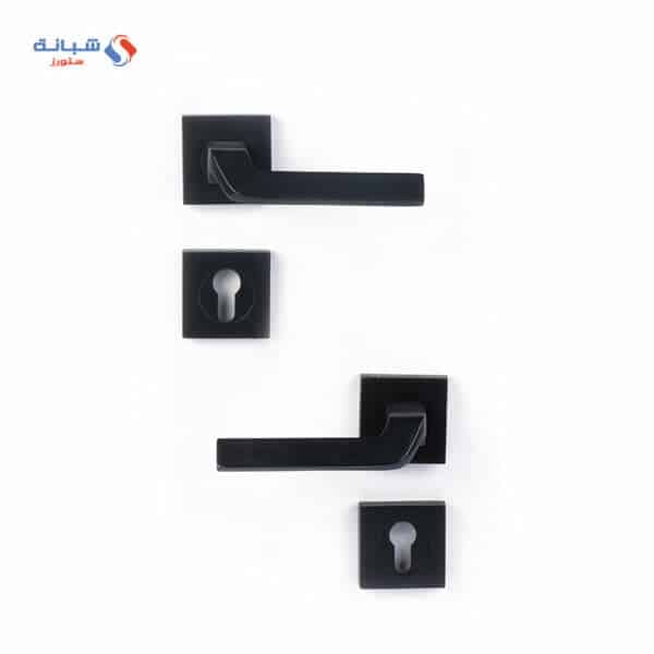 Shabana Doganlar Turkey Door Handle Set With Cylinder 4 Pcs Black Matt