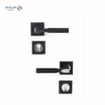 Shabana Doganlar Turkey Door Handle Set With Cylinder 4 Pcs Black Matt Chrome
