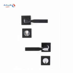 Shabana Doganlar Turkey Door Handle Set With Cylinder 4 Pcs Black Matt Chrome