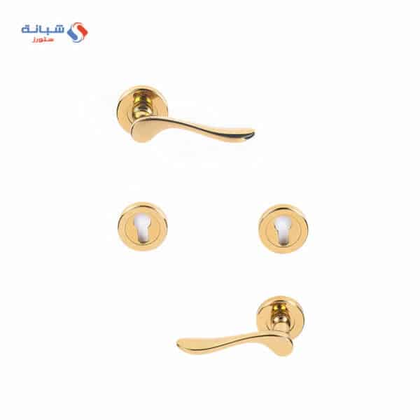 Shabana Sicuro Door Handle Set With Cylinder 4 Pcs Gold