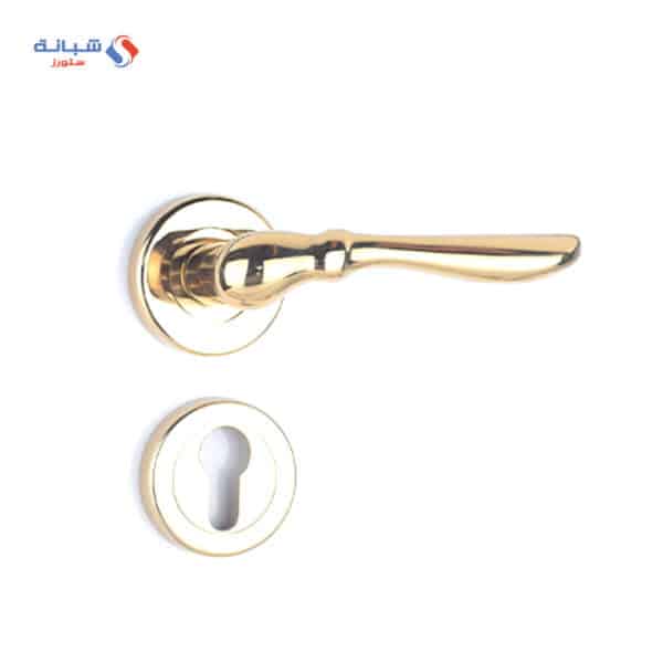 Shabana Stores SICURO Door Handle Set With Cylinder 4 Pcs Gold