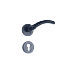 Doganlar Al kavisli Turkish Rosette Cylinder Door Handle Set   Matte Black