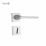 Shabana Stores doganlar Door Handle Set With Cylinder 4 Pcs Nickel Matt