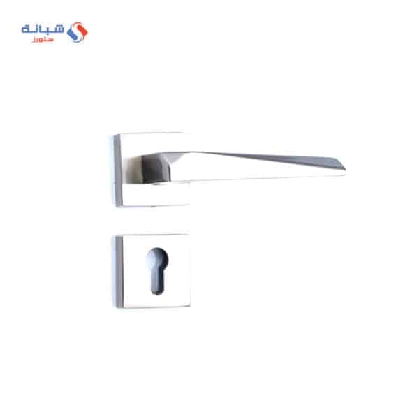 Shabana Stores doganlar Door Handle Set With Cylinder 4 Pcs Nickel Matt 242