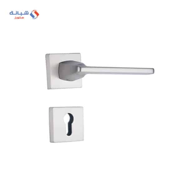 Shabana Stores doganlar Door Handle Set With Cylinder 4 Pcs Nickel Matt