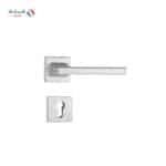 Shabana Stores doganlar Door Handle Set With Cylinder 4 Pcs Satin Metallic
