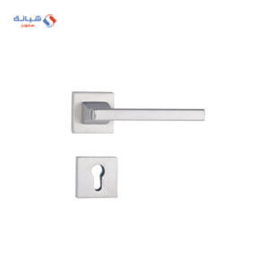 Shabana Stores doganlar Door Handle Set With Cylinder 4 Pcs Satin Metallic