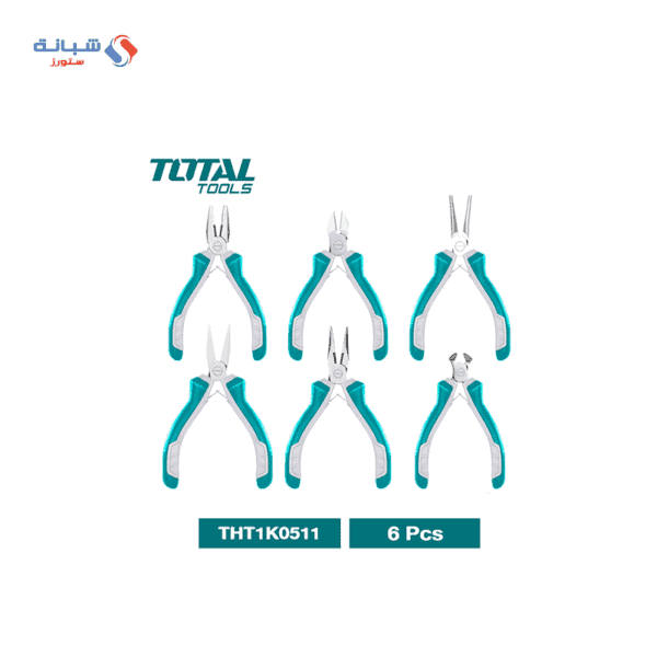 Shabana stores Total Metal Mini Pliers Set 6 Pieces 115 MM Petroleum x2 1
