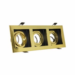 Spot 3 Metal Eye Square Recessed Shiny Gold