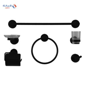 Bathroom Accessories Set Of 6 Pieces Black