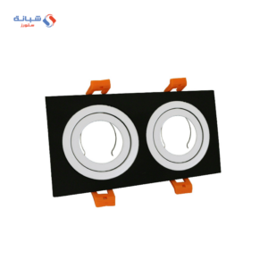 سبوت ثنائي معدن مسطح 2 عين اطار اسود حلقات ابيض