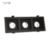 Spot 3 Eye Metal Square Recessed Plain Black