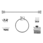 Turkish Bath Accessories Set Of 6 Pieces   Chrome