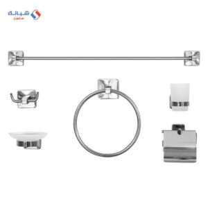 Turkish Bath Accessories Set Of 6 Pieces Chrome