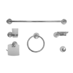 Bath Accessories Set Of 6 Pieces   Chrome