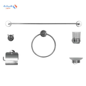 Turkish Bath Accessories Set Of 6 Pieces Chrome