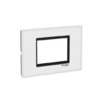 Schneider Glass Electric Frame   3 Holes   White