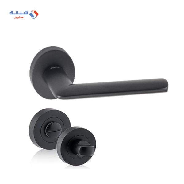 Rosette Dognlar Turkish Sante Bathroom Door Handle Set – Matt Black