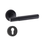Rosette Dognlar Turkish Sore Cylinder Door Handle Set  Matt Black