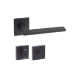 Dognlar Terra Rosette Turkish Bathroom Door Handle Set  Matte Black