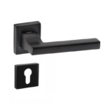 Dognlar Turkuaz Turkish Rosette Cylinder Door Handle Set  Matte Black