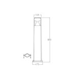 السويدي مصباح اضاءة ارضي   80 سم   رمادي