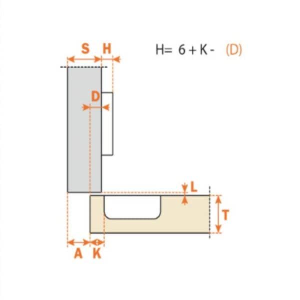 Salice Half Neck Hinge Soft Close 2d Blue Motion - 110 Degree