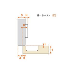 Salice Half Overlay Hinge Soft Close 3d Blue Motion - 110 Degree