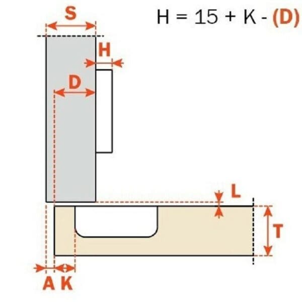 Salice Straight Hinge 2d Bluemotion - 110 Degree