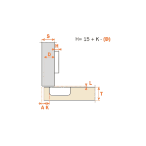 Salice Straight Hinge Blue Motion - 105 Degree