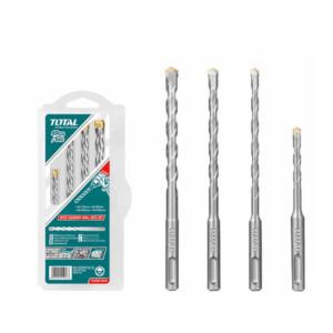 Total Hammer Drill Bits Set - 4 Pcs