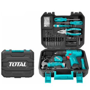 Total Tool Bag 81 Pieces + Drill 12 Volt Battery