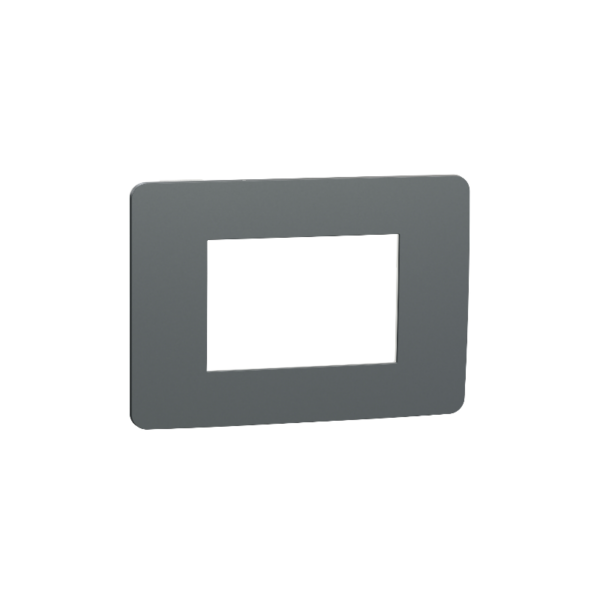 Schneider Cover Frame 3 Hole Dark Gray White New Unica Studio Color Chana