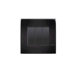Shabana Bticino Electric Cover 3 Sockets Black 1 New