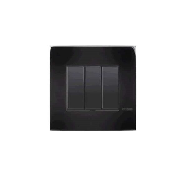 Shabana Bticino Electric Cover 3 Sockets Black 1 New