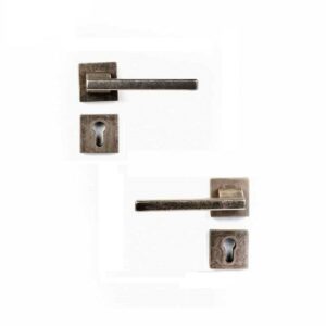 Shabana Doganlar Turkey Door Handle Set With Cylinder 4 Pcs Antique Nickel New