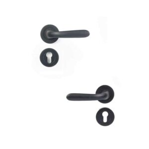Shabana Doganlar Turkey Door Handle Set With Cylinder 4 Pcs Black Matt 339 New