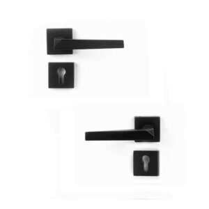 Shabana Doganlar Turkey Door Handle Set With Cylinder 4 Pcs Black Matt 347 New