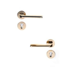 Shabana Doganlar Turkey Door Handle Set With Cylinder 4 Pcs Gold 276 New