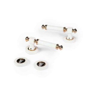 Shabana Doganlar Turkey Door Handle Set With Cylinder 4 Pcs Gold Cremy New