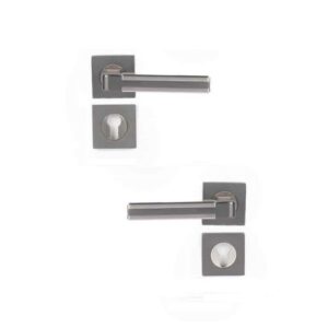 Shabana Doganlar Turkey Door Handle Set With Cylinder 4 Pcs Nickel Fame New