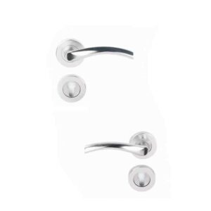 Shabana Doganlar Turkey Door Handle Set With Cylinder 4 Pcs Nickel Matt 225 New