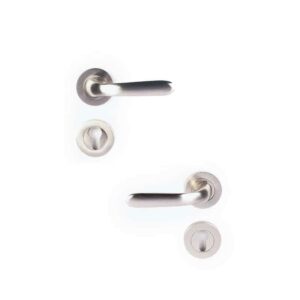 Shabana Doganlar Turkey Door Handle Set With Cylinder 4 Pcs Nickel Matt 341 New