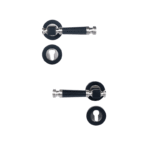 Shabana Doganlar Turkey Door Handle Set With Cylinder 4 Pcs Nickel Matt Black New