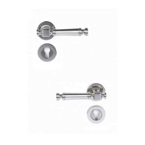 Shabana Doganlar Turkey Door Handle Set With Cylinder 4 Pcs Nickel Matt New