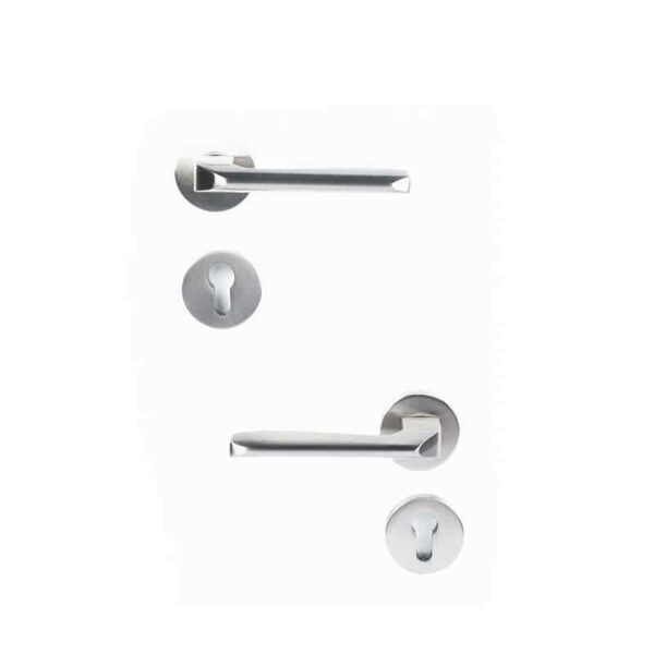 Shabana Doganlar Turkey Door Handle Set With Cylinder 4 Pcs Satin New