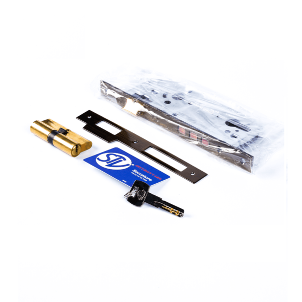 Stv Italian Door Lock With Cylinder 5 Keys - Oxide