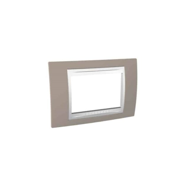 Shabana Schneider Electric Cover 3 Sockets Dark Beige 1 New
