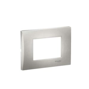 Shabana Schneider Electric Cover 3 Sockets Silver 1 New