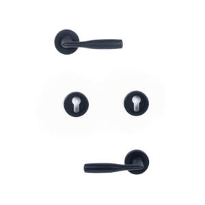 Shabana Sicuro Door Handle Set With Cylinder 4 Pcs Black New